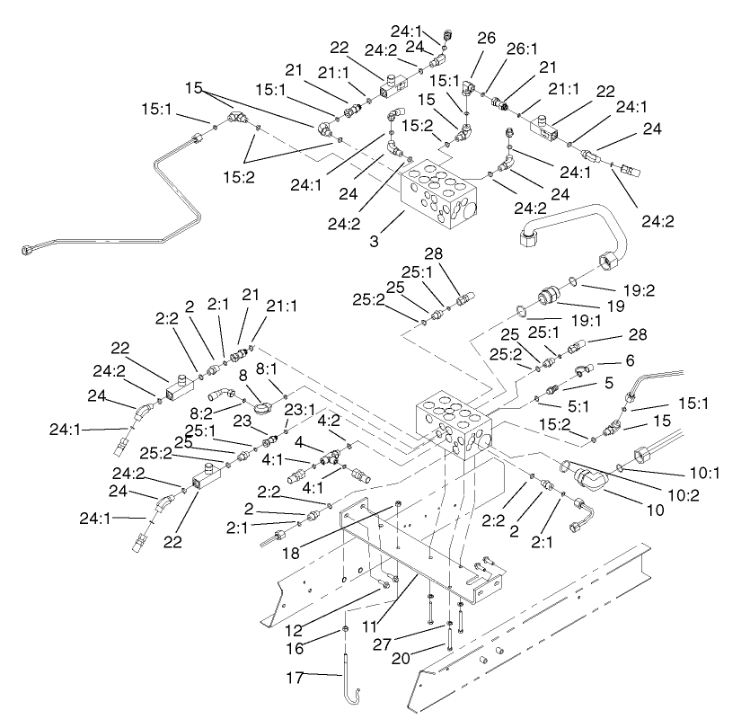 Front Hydraulic Control Block and Hose Assembly