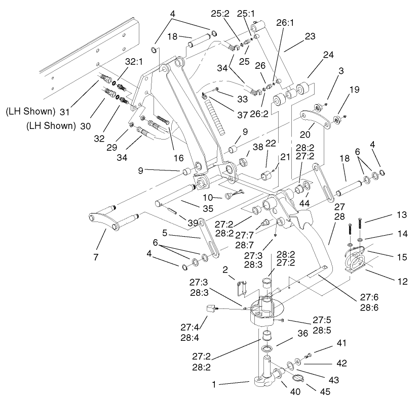 No. 6 and 7 Rear Lift Arm Assembly