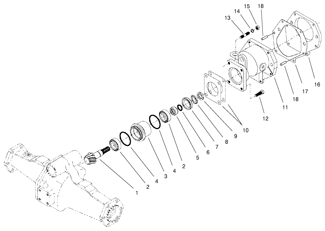 Rear Axle Assembly No. 100-3784 Bevel Pinion Shaft Assembly
