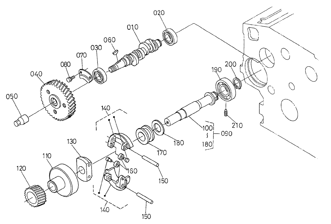 Fuel Camshaft and Governor Shaft Assembly