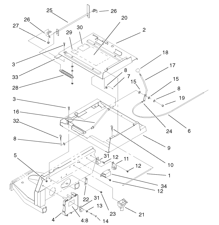 Seat Frame and Throttle Assembly