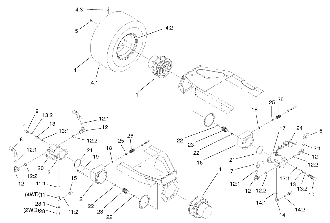 Front Axle and Brake Assembly