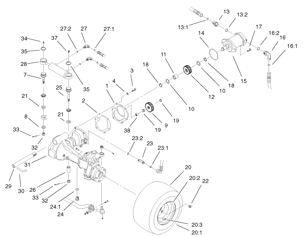 4 Wheel Drive Axle Assembly (only on: 03807)