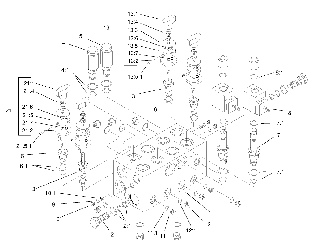 Hydraulic Manifold Mow Block Assembly No. 99-6978