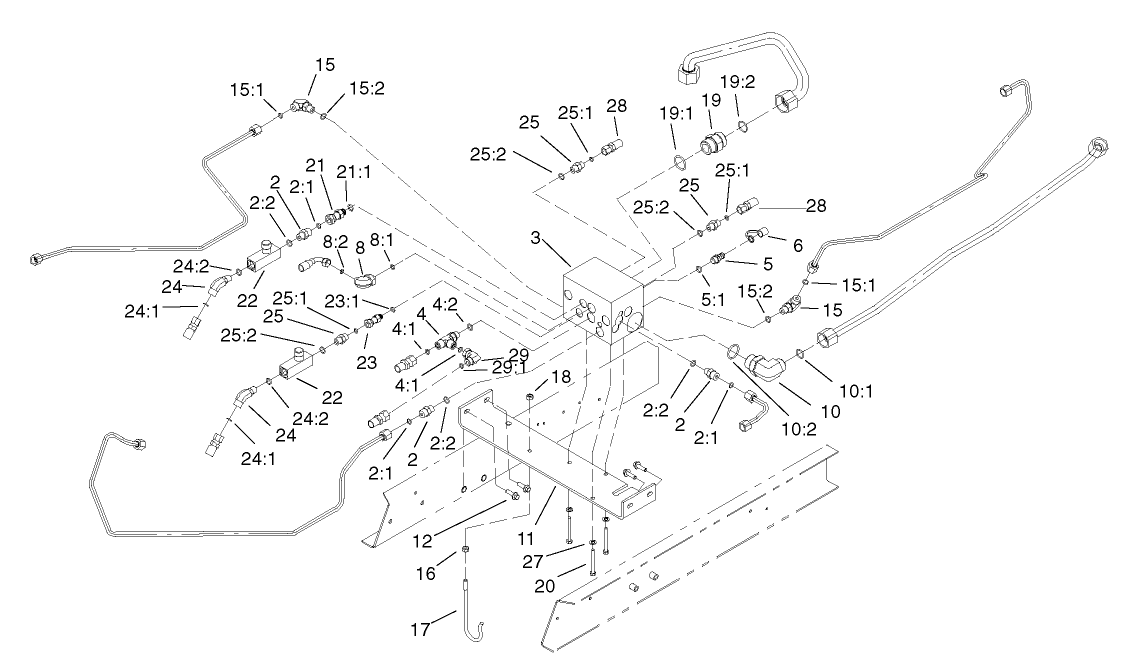 Front Hydraulic Control Block and Hose Assembly