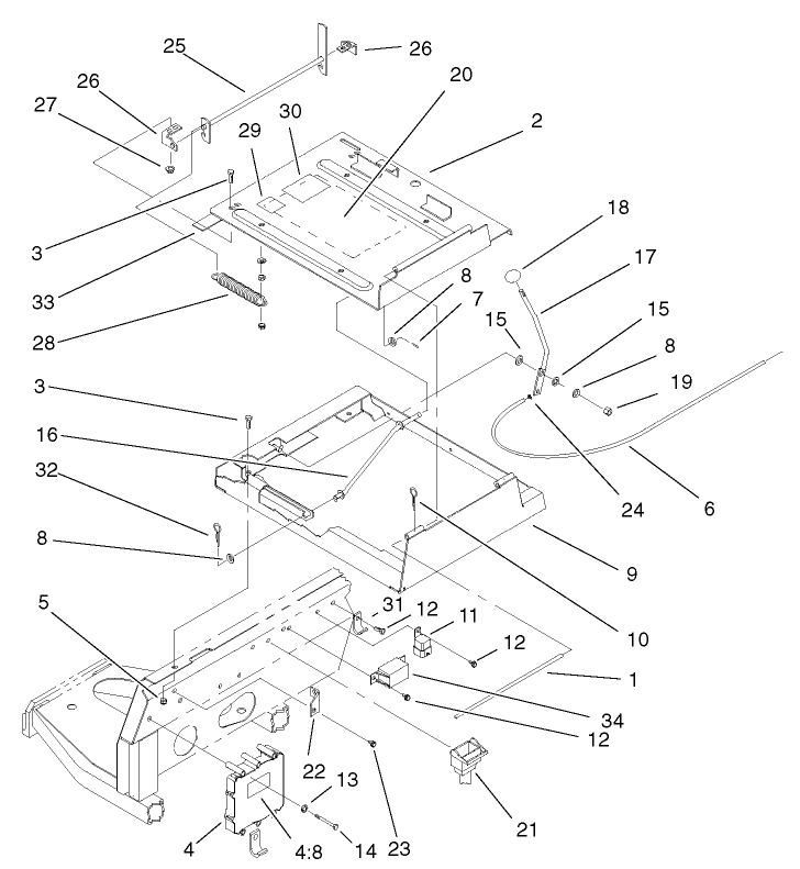 Seat Frame and Throttle Assembly
