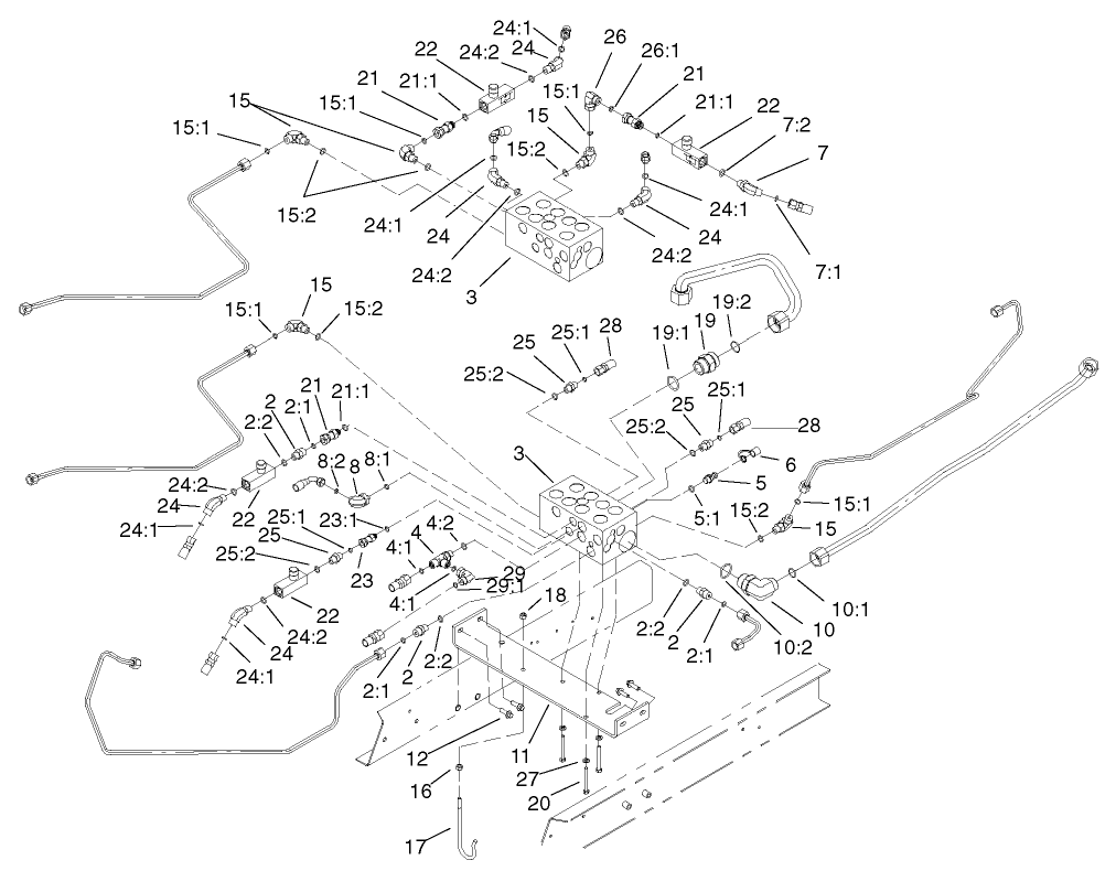 Front Hydraulic Control Block and Hose Assembly