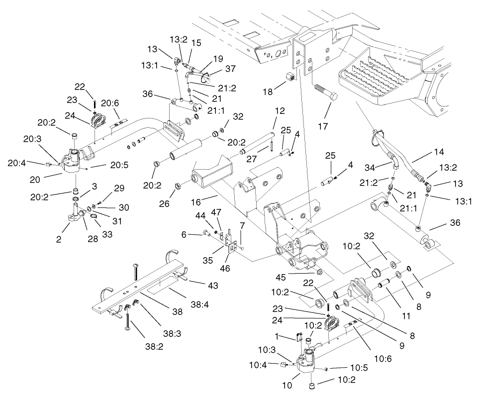 Front Lift Arm and Motor Assembly