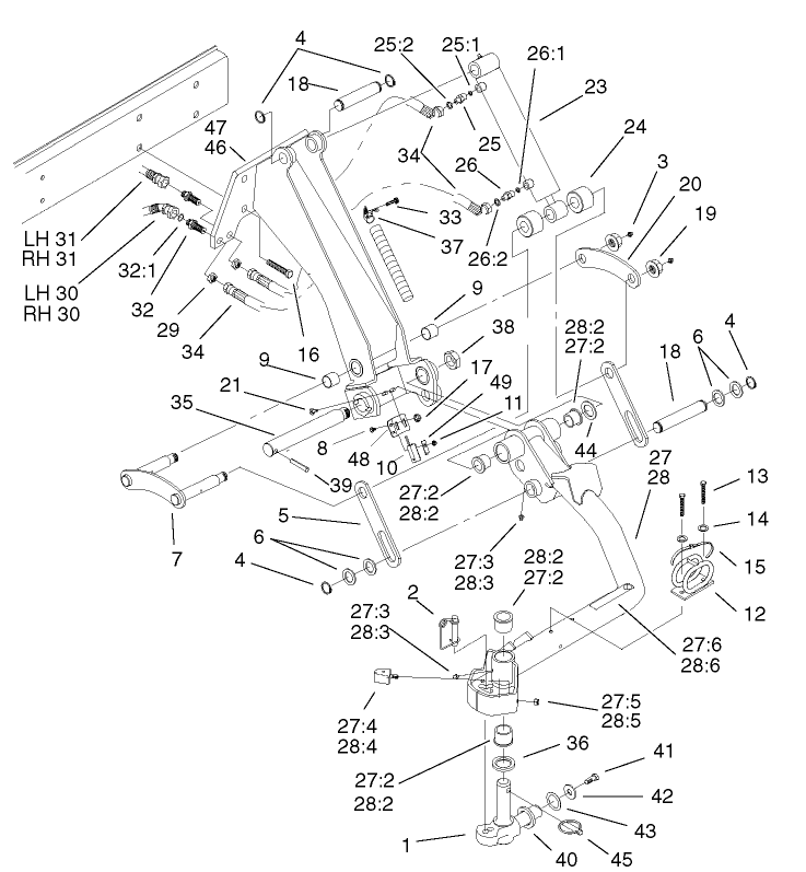No. 6 and 7 Rear Lift Arm Assembly