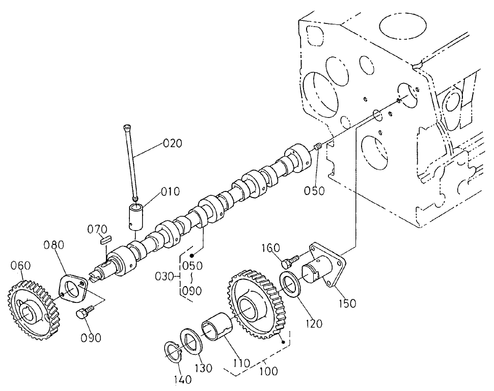 Camshaft and Idle Gear Shaft Assembly