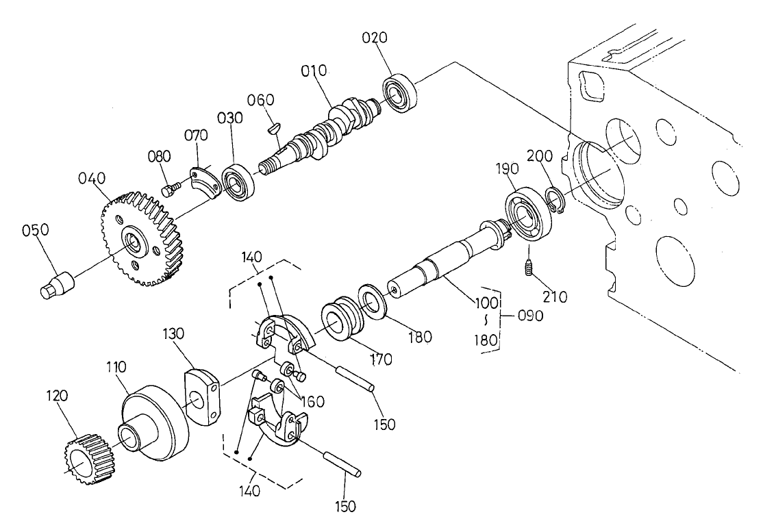 Fuel Camshaft and Governor Shaft Assembly