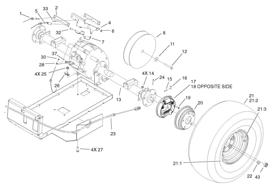 Rear Tire and Transaxle Assembly