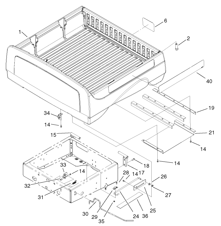Box and Tailgate Installation Assembly