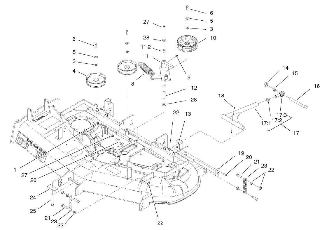 Idler, Pulley/Lift Strut, Chain Assembly