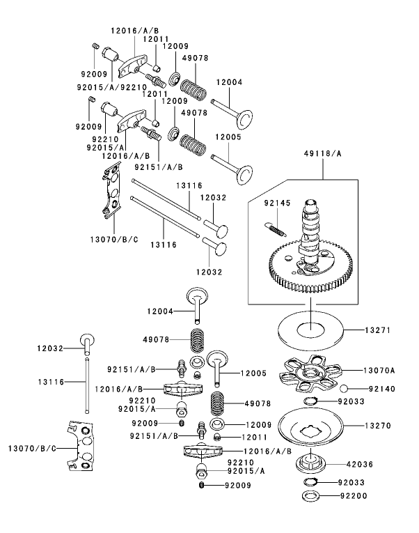Valve/Camshaft Assembly Kawasaki FH680V-CS10