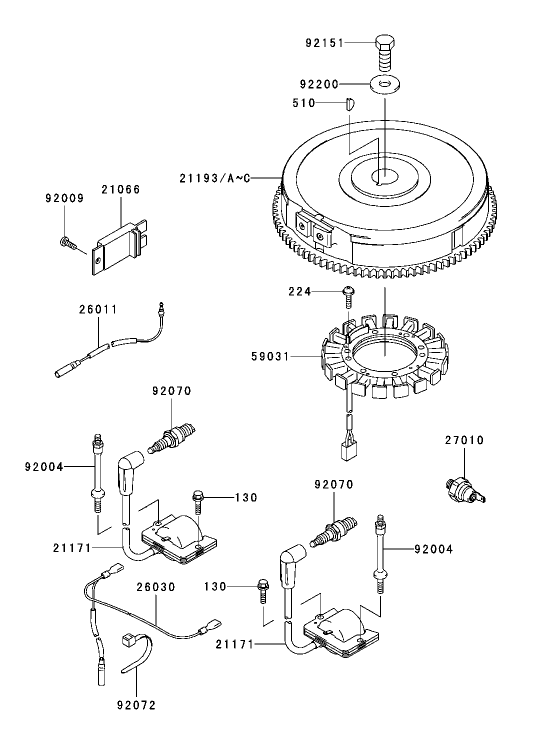 Electric-Equipment Assembly Kawasaki FH680V-CS10