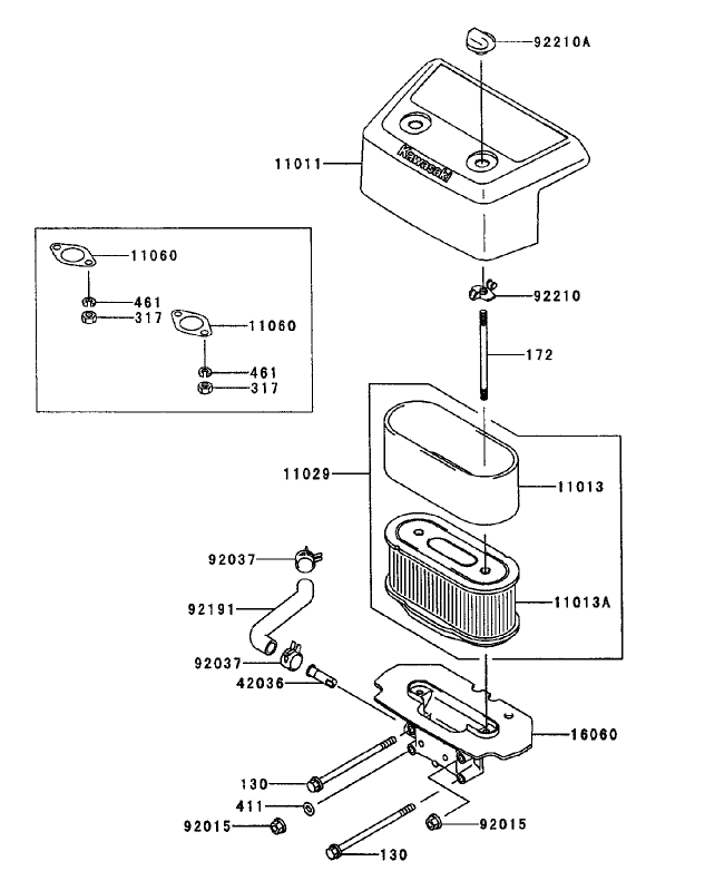 Air Filter/Muffler Assembly Kawasaki FH680V-CS10