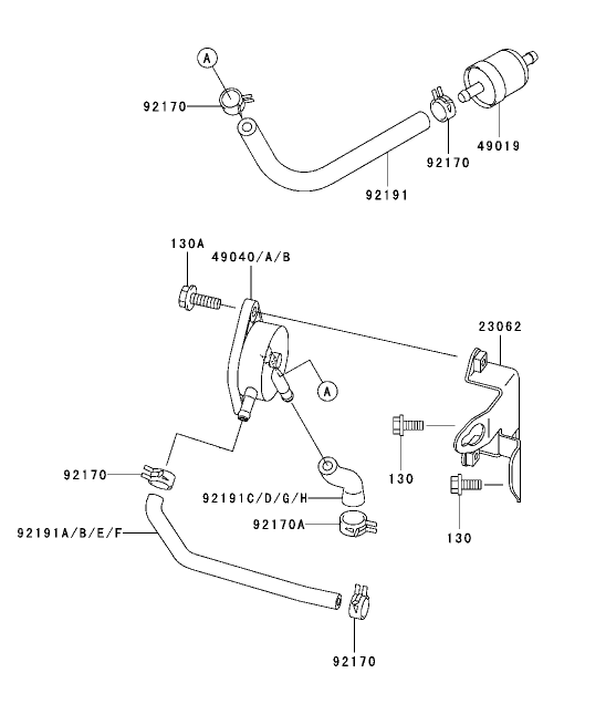 Fuel-Tank/Fuel Valve Assembly Kawasaki FH680V-CS10