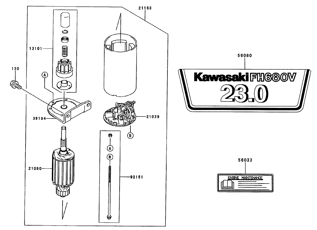 Starter/Decals Assembly Kawasaki FH680V-CS10