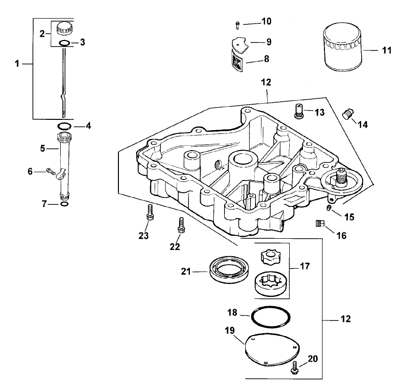 Oil Pan/Lubrication Assembly Kohler CV15T-41604