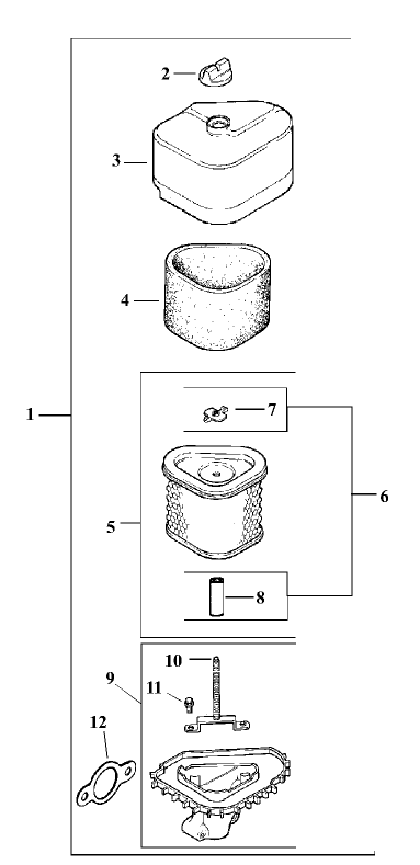 Air Intake/Filtration Assembly Kohler CV15T-41604