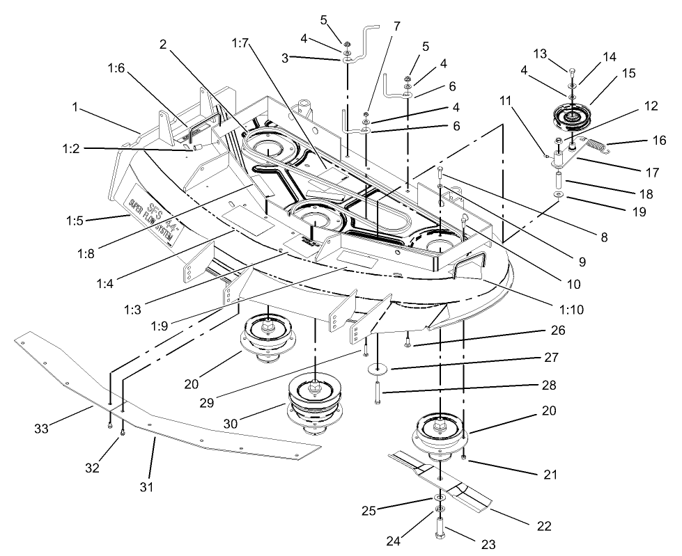 Spindle, Pulley and Belt Assembly