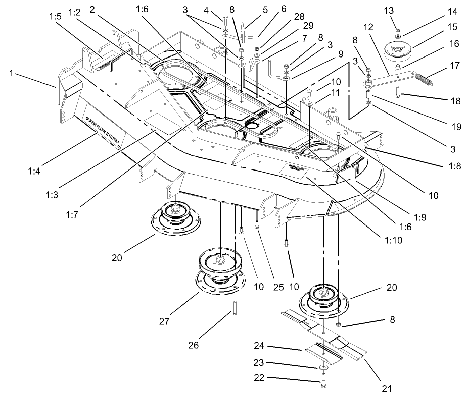 Spindle, Pulley and Belt Assembly