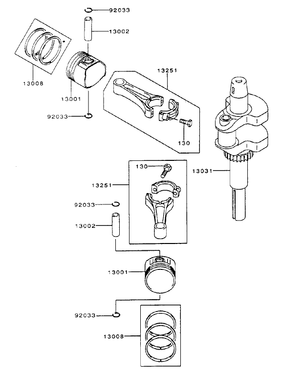 Piston / Crankshaft Assembly Kawasaki FH500V-AS29