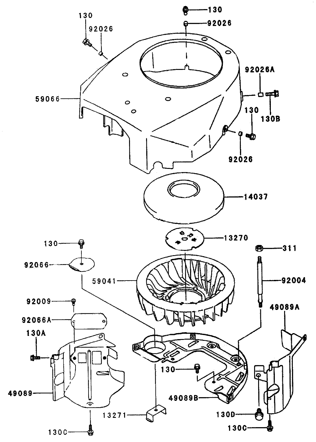 Cooling Equipment Assembly (Continued) Kawasaki FH500V-AS29