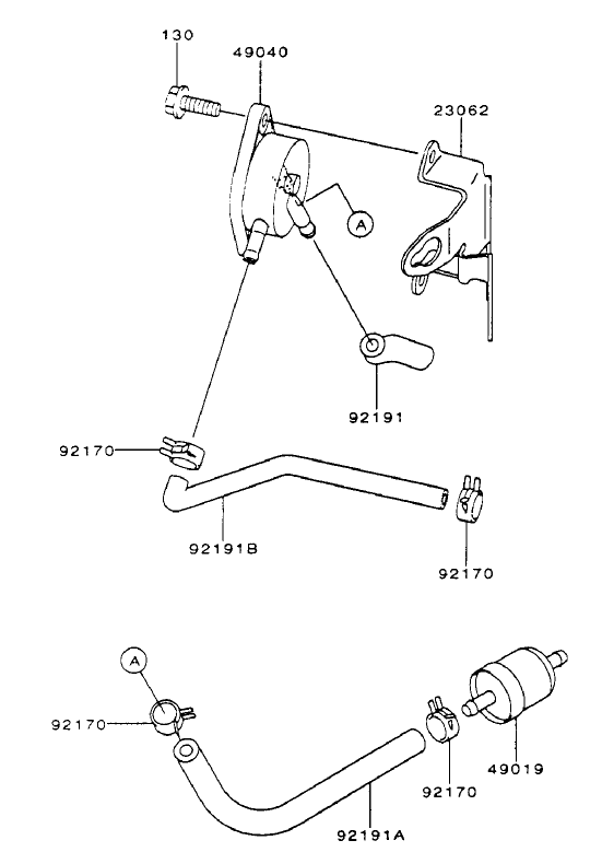 Fuel Tank / Fuel Valve Assembly Kawasaki FH500V-AS29