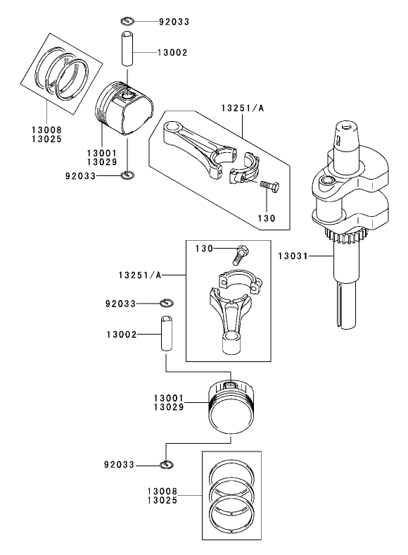 Piston / Crankshaft Assembly Kawasaki FH531V-AS11