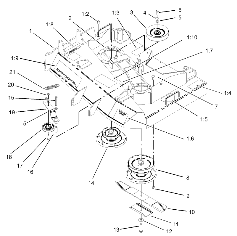 Spindle, Pulley and Belt Assembly