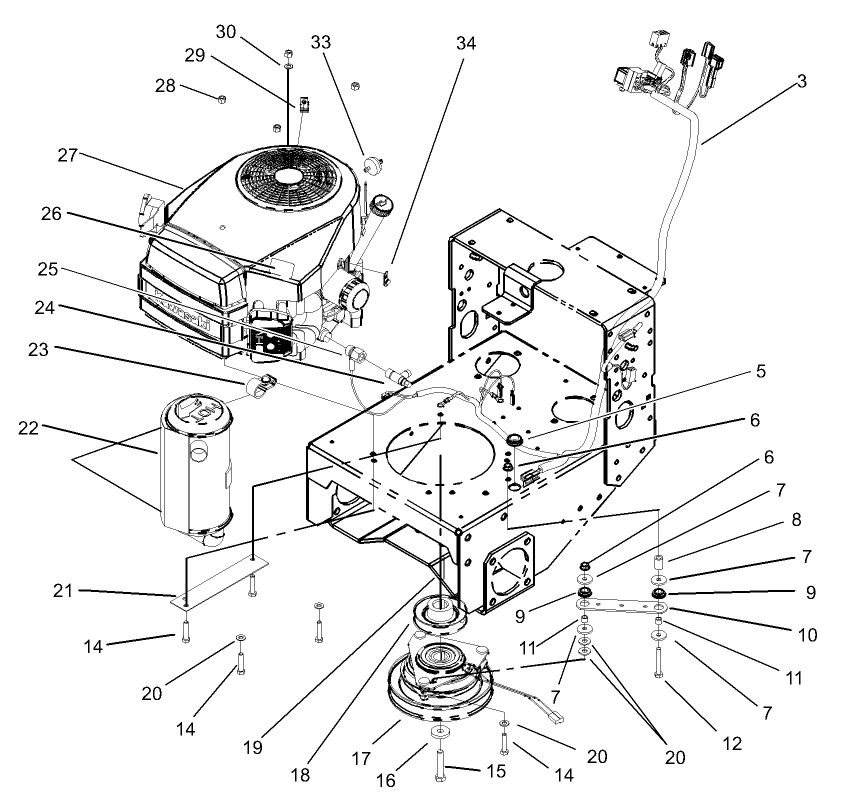 Engine and Clutch Assembly