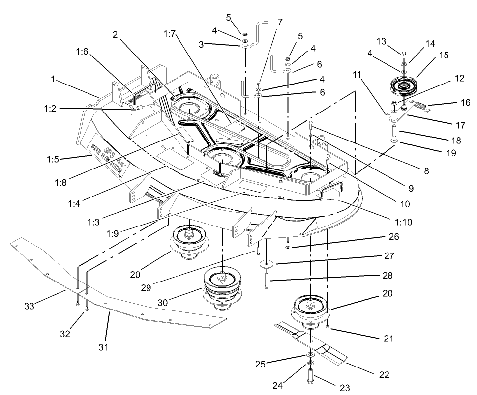 Spindle, Pulley and Belt Assembly