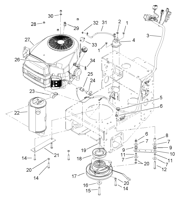 Engine and Clutch Assembly