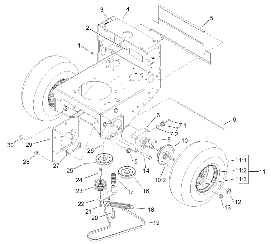 Wheel Motor, Pump Idler and Belt Assembly