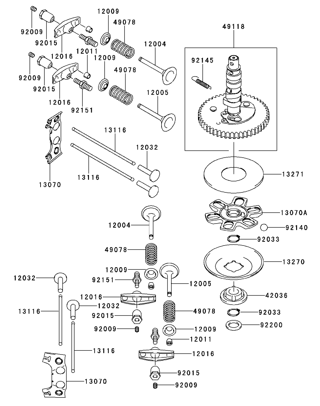 Valve/Camshaft Assembly Kawasaki FH500V-AS30