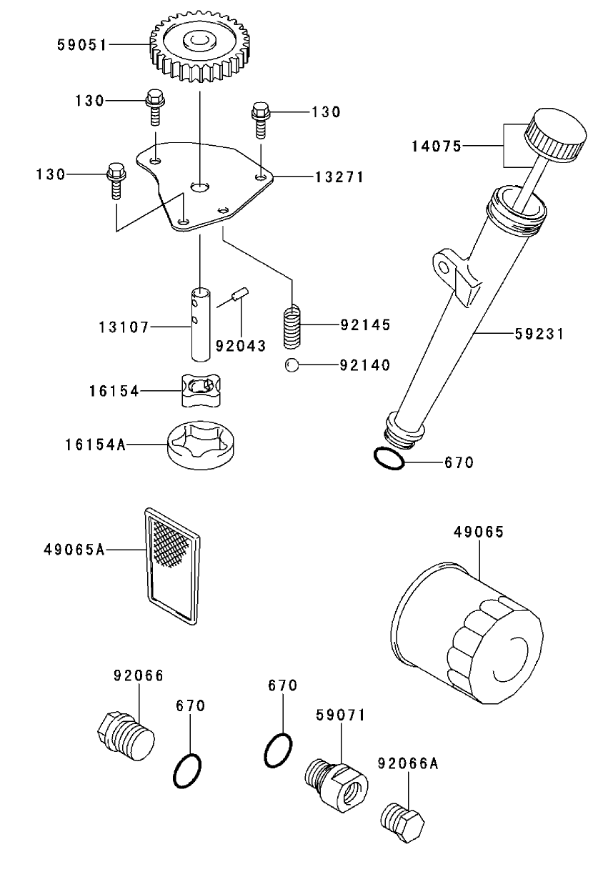 Lubrication Equipment Assembly Kawasaki FH500V-AS30