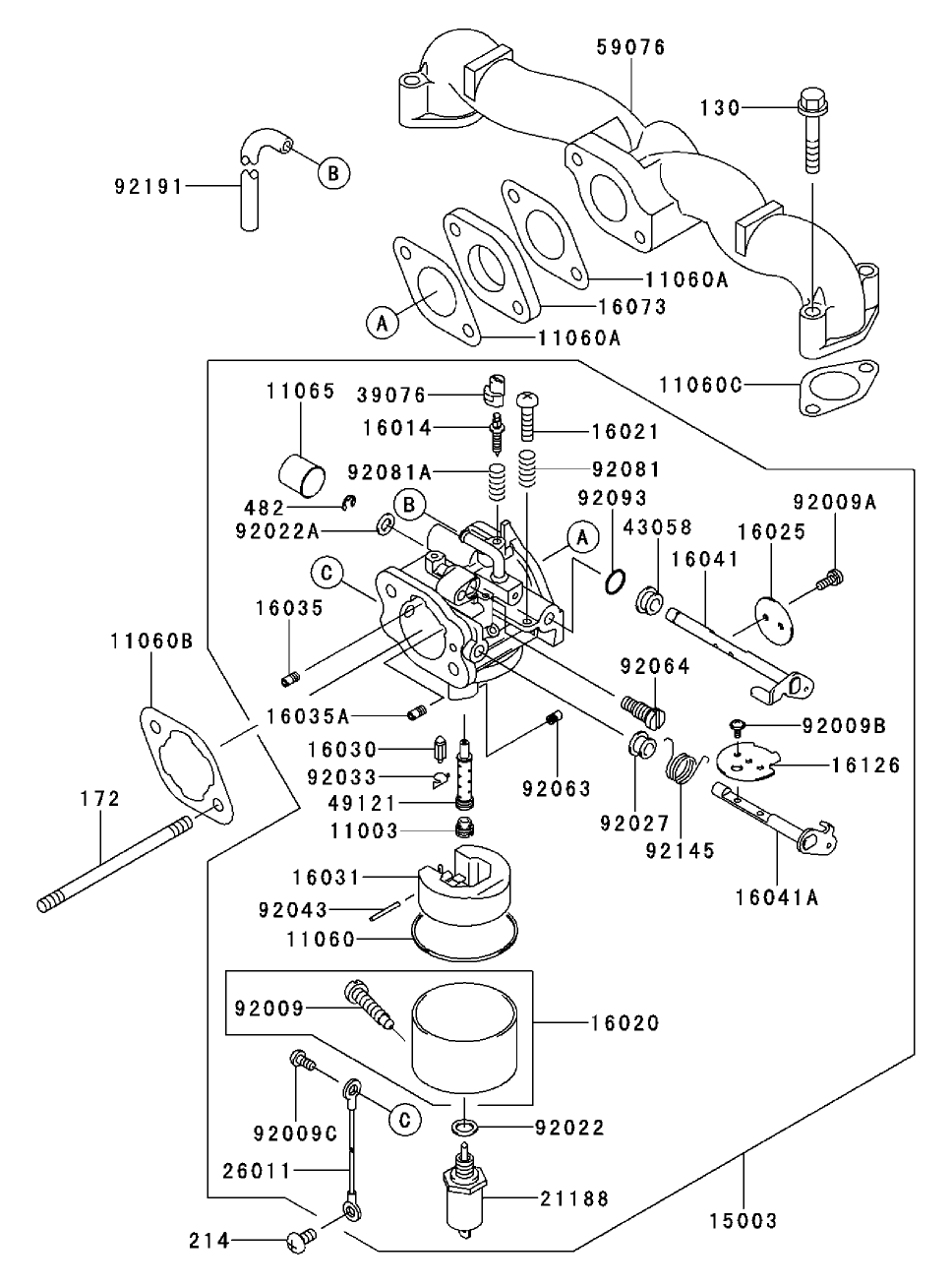 Carburetor Assembly Kawasaki FH500V-AS30