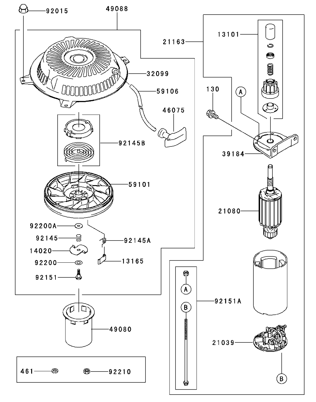 Starter Assembly Kawasaki FH500V-AS30