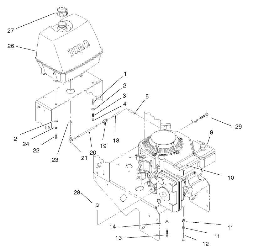 Engine and Fuel System Assembly