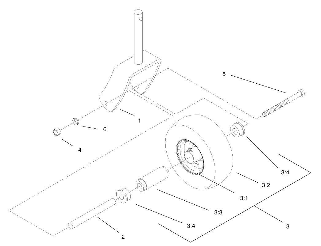 Caster and Wheel Assembly No. 1-322154