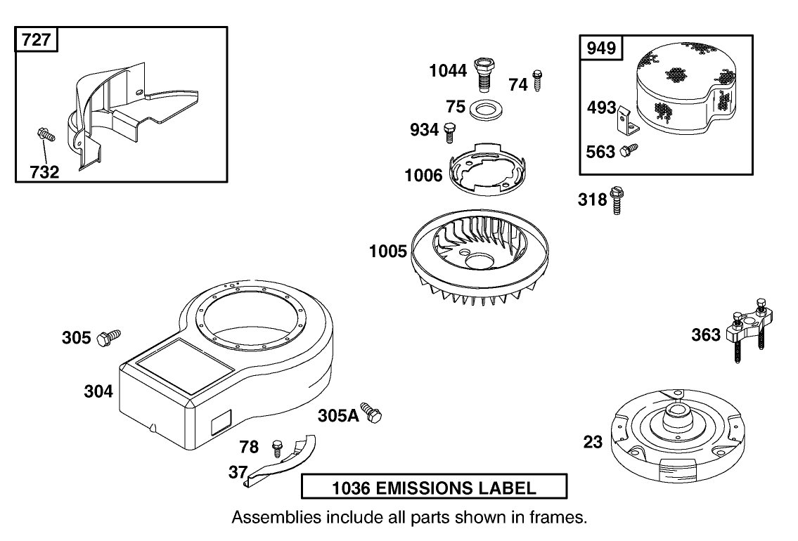 Blower Housing Assembly Engine Briggs and Stratton Model 28B702-1041-E1