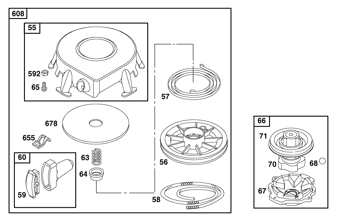 Starter Assembly Engine Briggs and Stratton Model 28B702-1041-E1