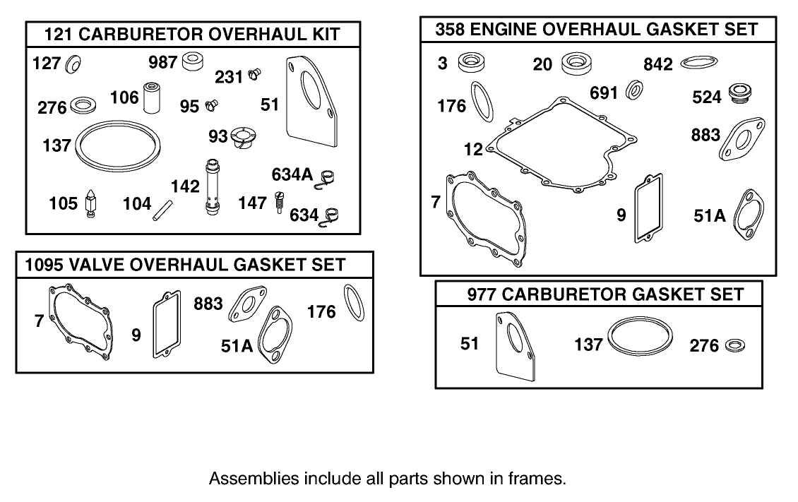 Gasket Assembly Engine Briggs and Stratton Model 28B702-1041-E1