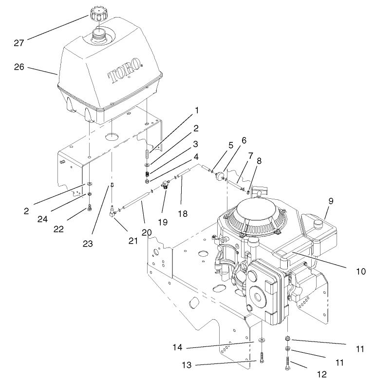 Engine and Fuel System Assembly
