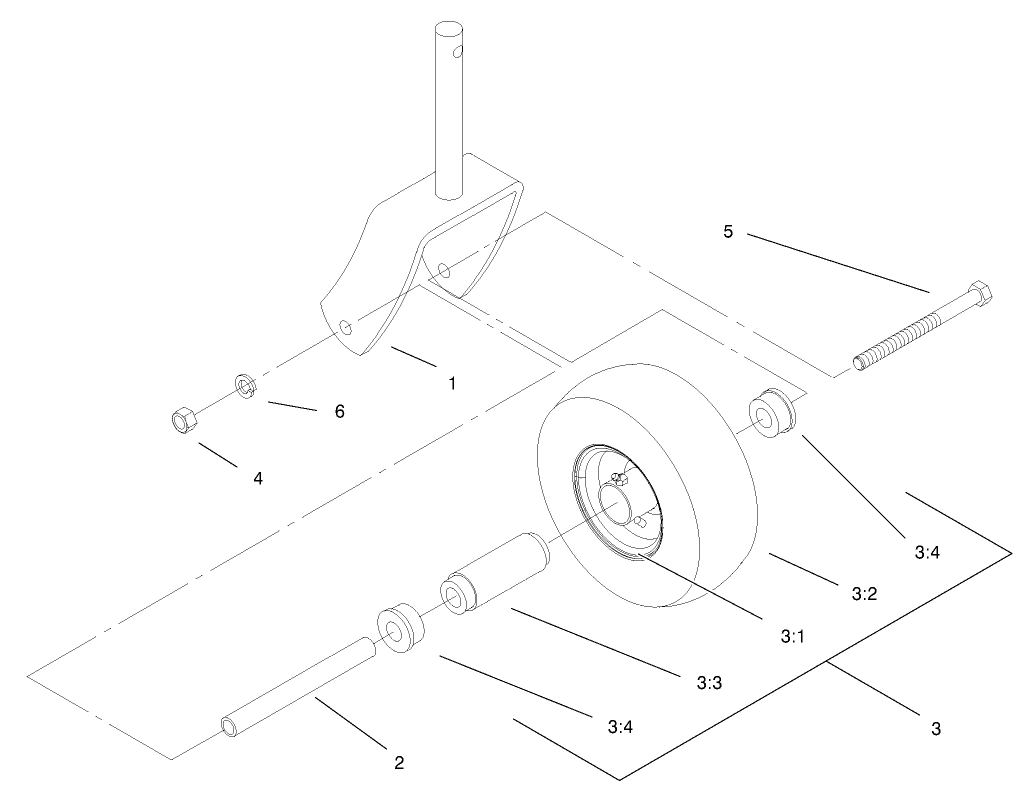 Caster and Wheel Assembly No. 1-322154