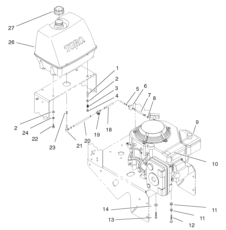 Engine and Fuel System Assembly