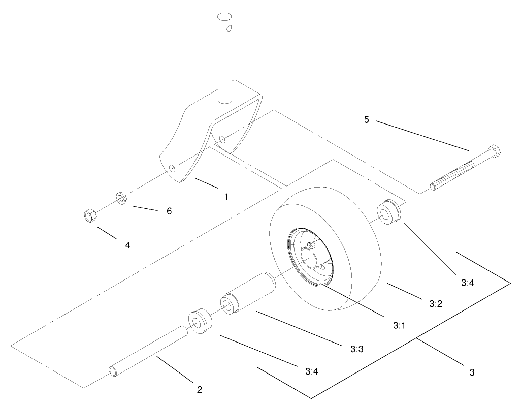 Caster and Wheel Assembly No. 1-322154