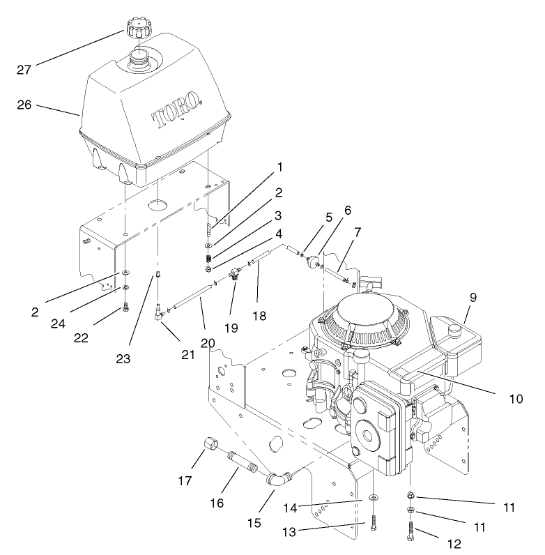 Engine and Fuel System Assembly